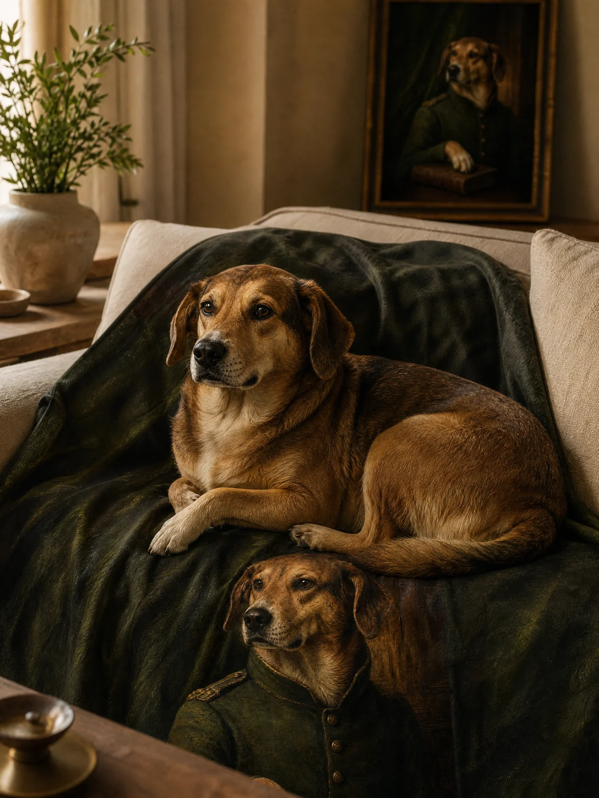 Custom Royal Pet Portrait – Blanket - image 1