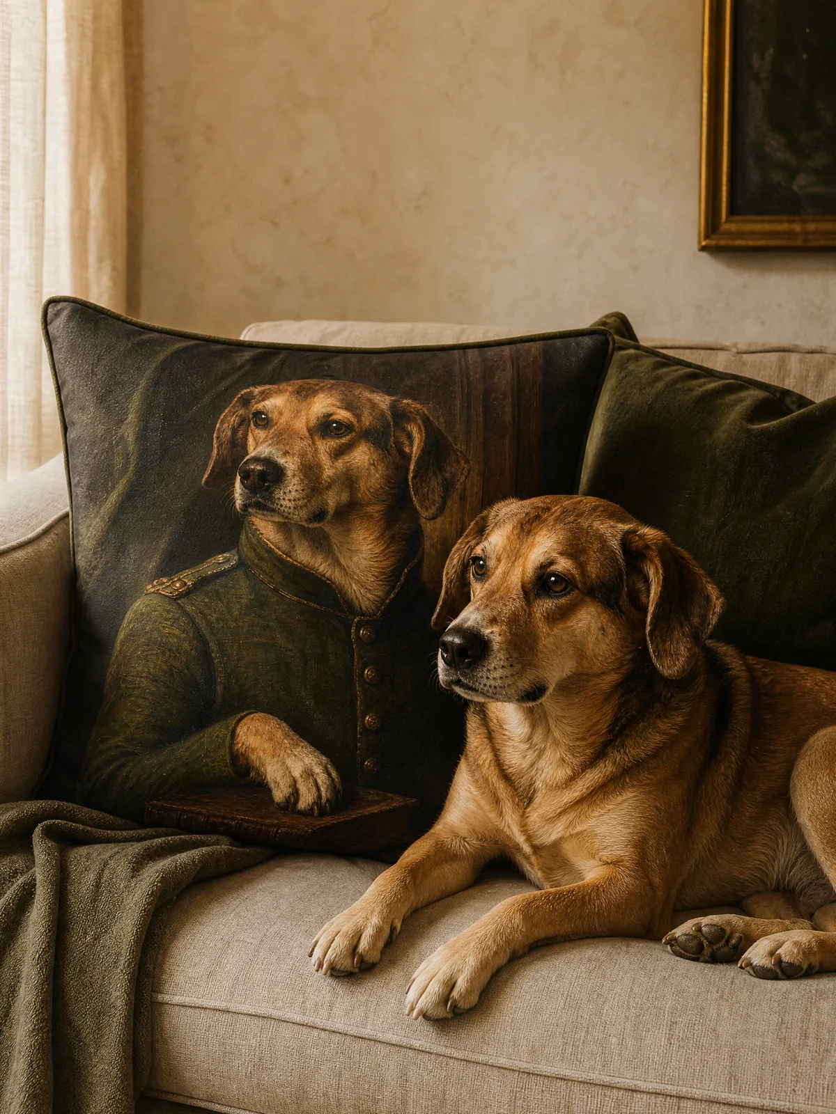 Custom Royal Pet Portrait – Pillow - image 1